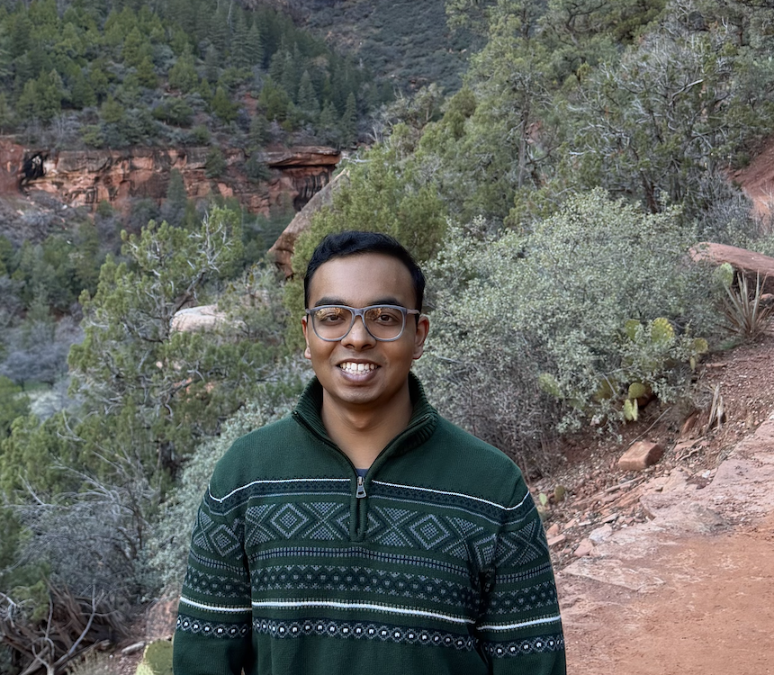 Mohammad Zoraiz outdoors in a canyon landscape