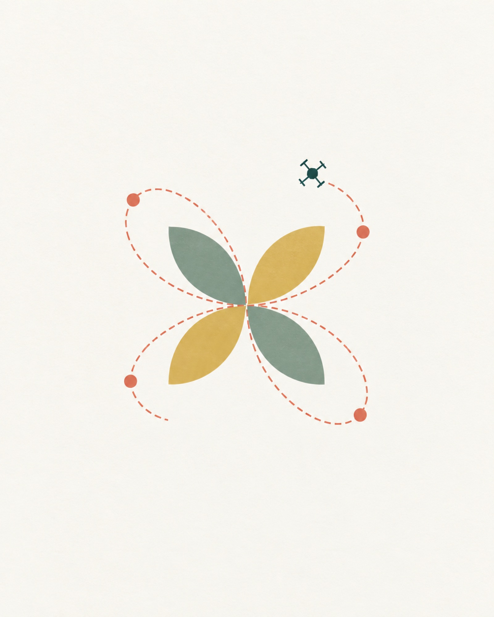 Abstract geometric poster for Agentic Pollination UAV